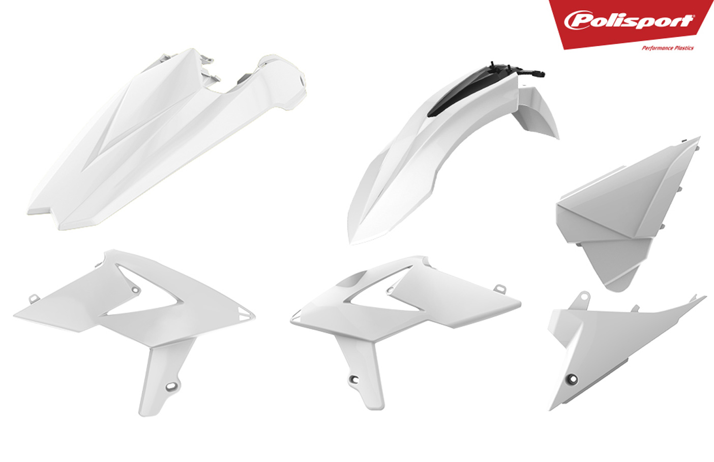 Plastikteile für deine Beta RR in weiß, bestehend aus Frontkotflügel, Heckkotflügel, Tankspoiler und Seitenteilen