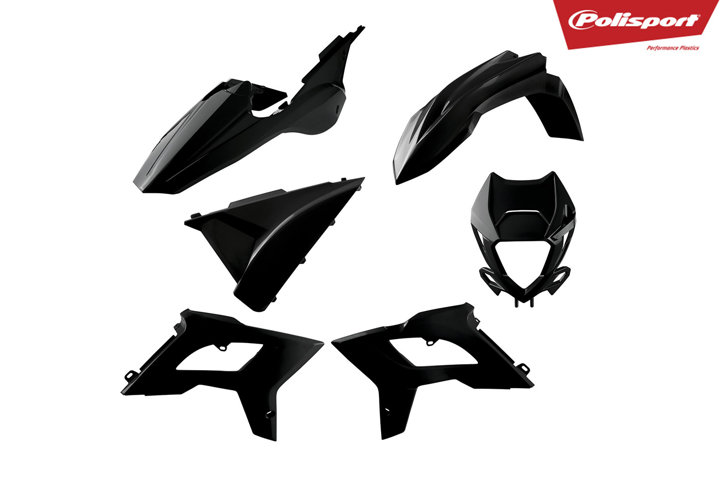 Plastikteile für deine Beta RR in schwarz, bestehend aus Frontkotflügel, Heckkotflügel, Tankspoiler, Lampenmaske und Seitenteilen