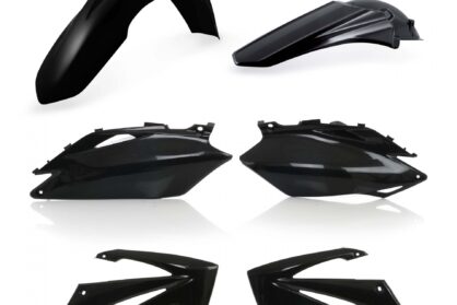 Plastikteile für deine Honda CRF / CR 250/450 in schwarz bestehend aus Kotflügel vorn Kotflügel hinten Kühlerspoiler Seitenteile