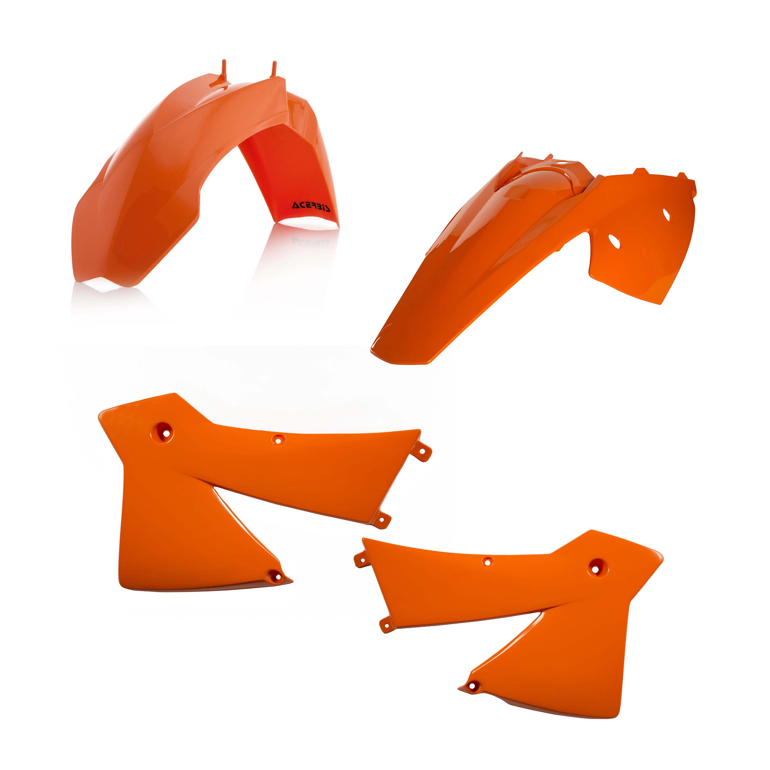 Plastikteile für deine KTM EXC / EXC-F 125-500 in orange98 bestehend aus Kotflügel vorn Kotflügel hinten Kühlerspoiler Seitenteile
