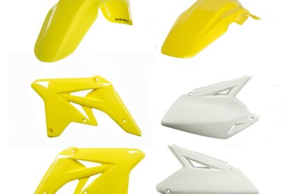 Plastikteile für deine Suzuki RM / RM-Z 250 in original Farbe bestehend aus Kotflügel vorn Kotflügel hinten Kühlerspoiler Seitenteile