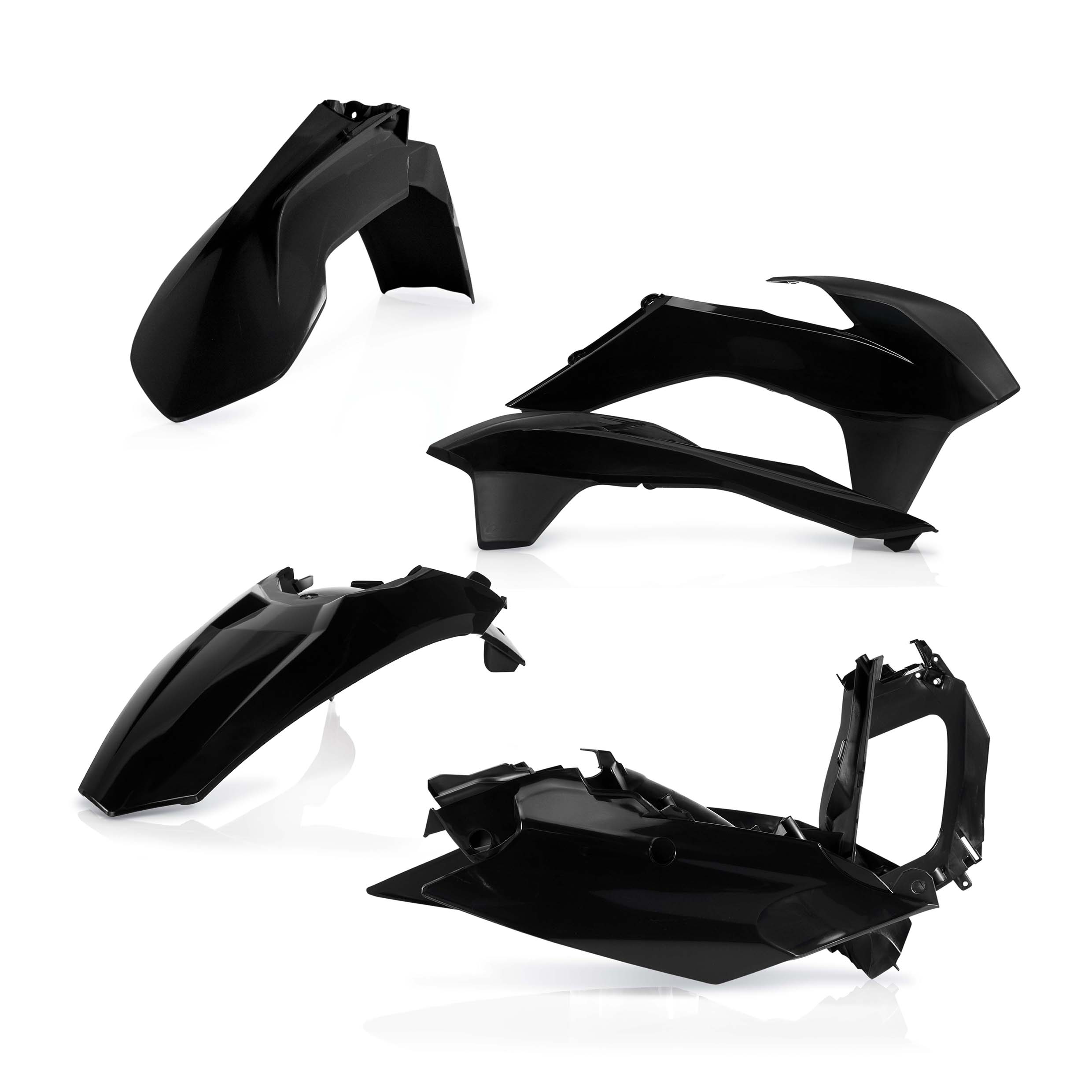Plastikteile für deine KTM SX / SX-F 125-450 in schwarz bestehend aus Kotflügel vorn Kotflügel hinten Kühlerspoiler