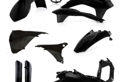 Plastikteile für deine KTM EXC / EXC-F 125-520 in schwarz bestehend aus Kotflügel vorn Kotflügel hinten Kühlerspoiler Gabelschützer Air Box Cover Lampenmaske