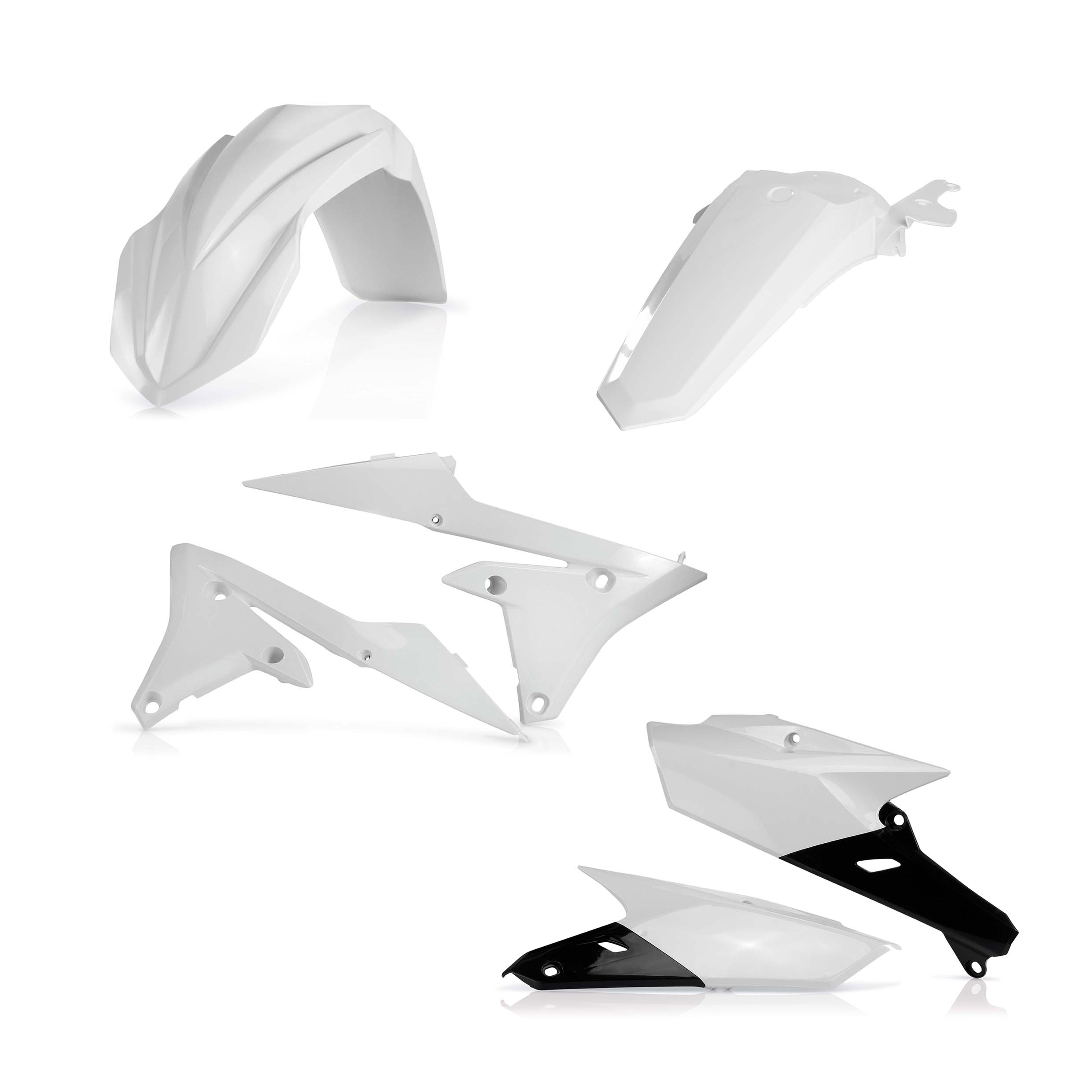 Plastikteile für deine Yamaha WR / WRF 250/450 in weiß bestehend aus Kotflügel vorn Kotflügel hinten Kühlerspoiler Seitenteile
