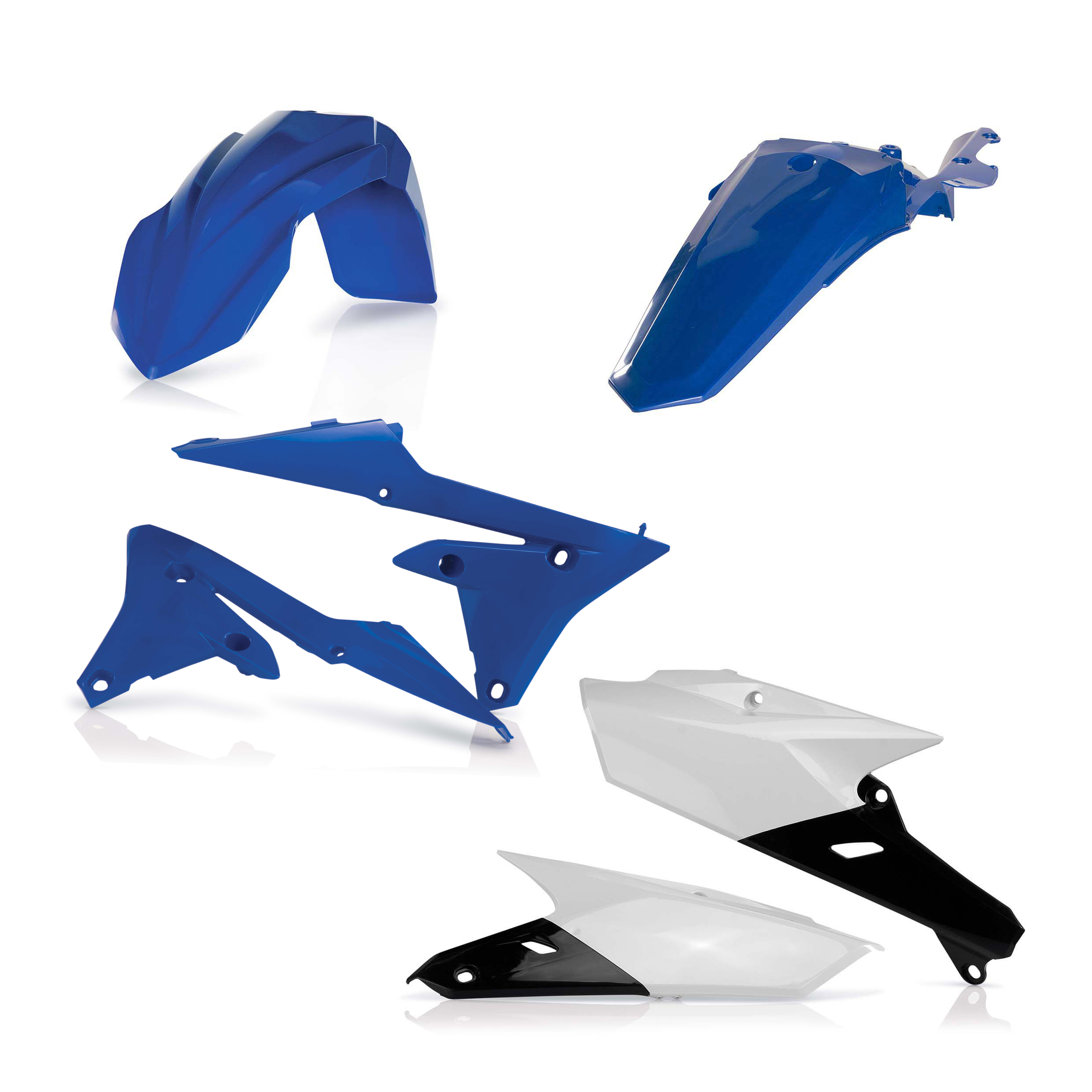 Plastikteile für deine Yamaha WR / WRF 250/450 in original Farbe bestehend aus Kotflügel vorn Kotflügel hinten Kühlerspoiler Seitenteile