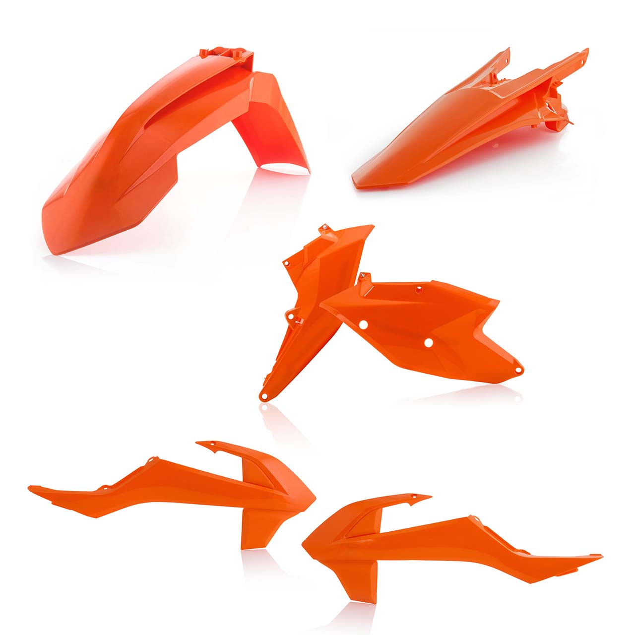Plastikteile für deine KTM EXC / EXC-F 125-500 in orange16 bestehend aus Kotflügel vorn Kotflügel hinten Kühlerspoiler
