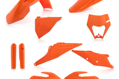 Plastikteile für deine KTM EXC / EXC-F 150-500 in orange16 bestehend aus Kotflügel vorn Kotflügel hinten Kühlerspoiler Seitenteile Gabelschützer Air Box Cover Lampenmaske