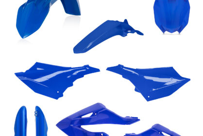 Plastikteile für deine Yamaha YZ 125/250 in blau bestehend aus Kotflügel vorn Kotflügel hinten Kühlerspoiler Seitenteile Gabelschützer Startnummerntafel