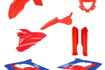 Plastikteile für deine Beta RR 125-480 in blau-rot bestehend aus Kotflügel vorn Kotflügel hinten Kühlerspoiler Gabelschützer Air Box Cover Lampenmaske