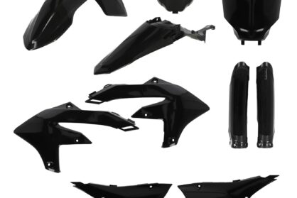 Plastikteile für deine Yamaha YZ 250450 in schwarz bestehend aus Kotflügel vorn Kotflügel hinten Kühlerspoiler Seitenteile Gabelschützer Startnummerntafel Air Box Cover
